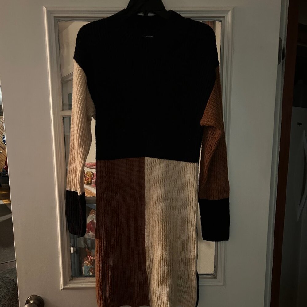 Glamour Color Block Sweater Dress, Size L